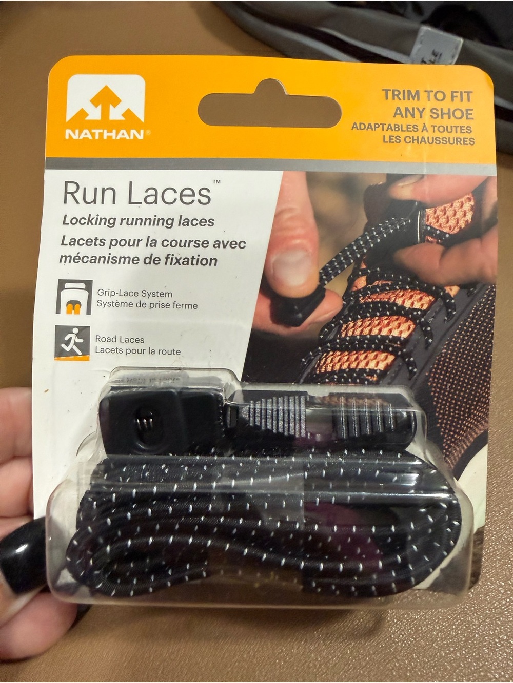 NATHAN locking run laces trim to fit any shoe road laces